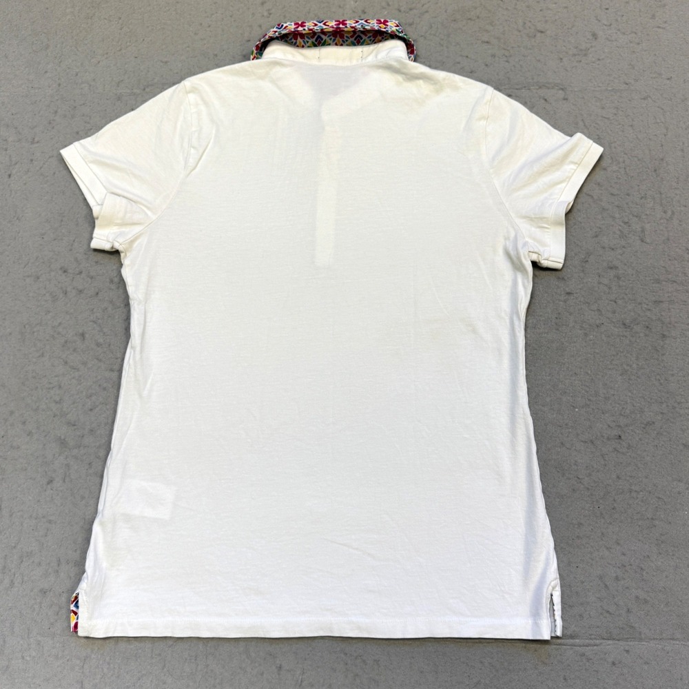 Polo Golf Ralph Lauren Polo Shirt Women's M White Multi Color Floral Collar - Picture 4 of 8